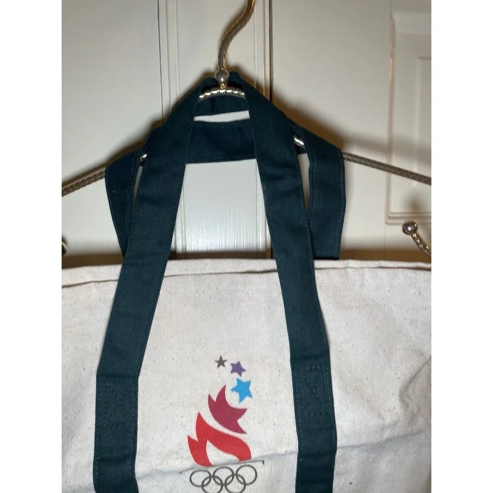 Vintage 1996 Atlanta Centennial Olympic Canvas Tote Bag Green GUC Clean